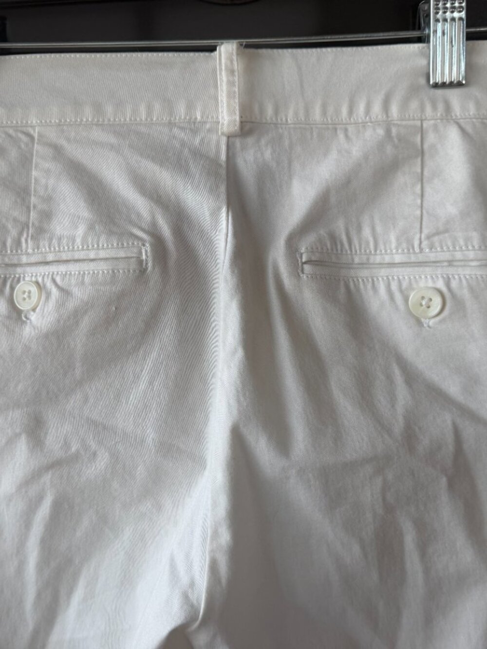 VINCE. Cream White Cotton Stretch Chino Pants Trousers 6 Classic Crop Slim - Picture 7 of 12